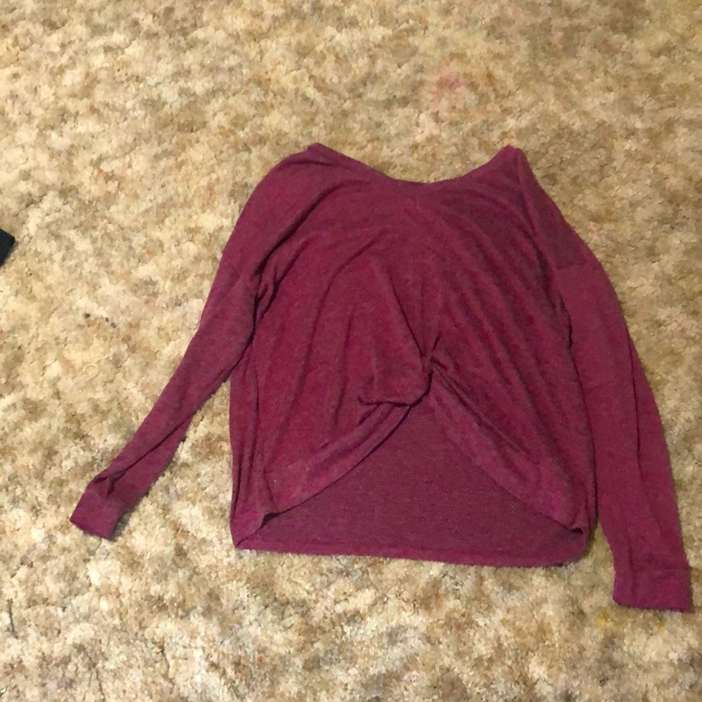 Maroon top-tied in front